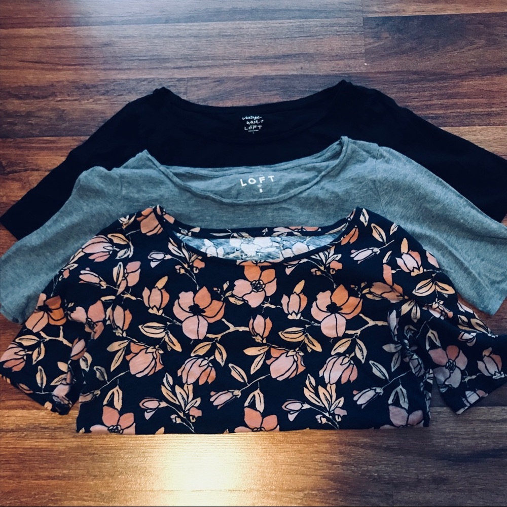 LOFT 1/2 Sleeve 3 Shirt Bundle